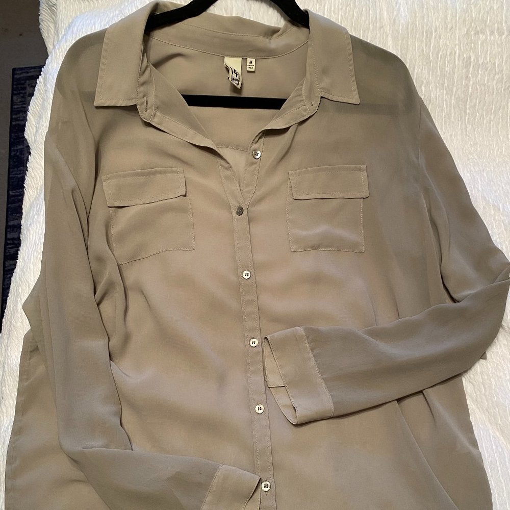 Light Grey Flowy Blouse